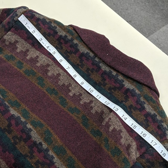 Vintage Wool Blend Aztec Print Coat Braetan XL - Picture 8 of 11